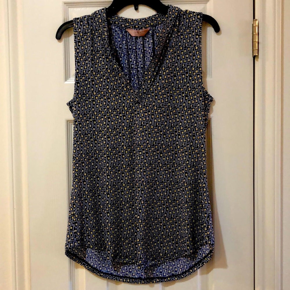 Navy/Yellow/White Blouse